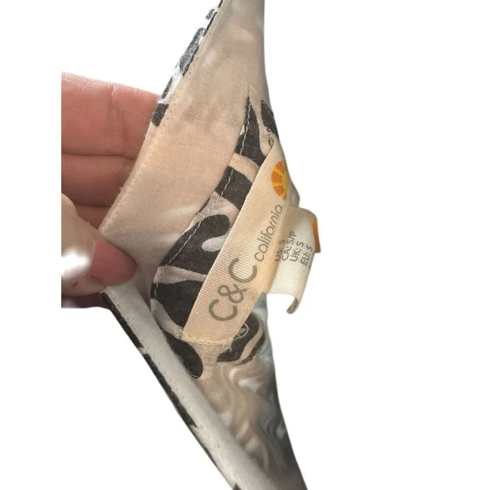 C And C California Black And White Prairie Midi Artsy Tired Spaghetti Strap Sz A